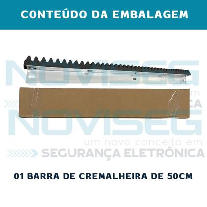 Imagem de Trilho Barra De Cremalheira Universal 50cm Para Portão Deslizante Kdz De Correr Seg Garen Mc Garcia Unisystem