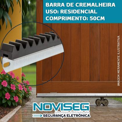 Imagem de Trilho Barra De Cremalheira Universal 50cm Para Portão Deslizante Kdz De Correr Seg Garen Mc Garcia Unisystem