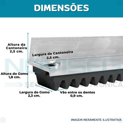 Imagem de Trilho Barra De Cremalheira Universal 50cm Para Portão Deslizante Kdz De Correr Seg Garen Mc Garcia Unisystem