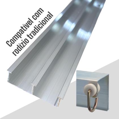 Imagem de Trilho Comum Metal Antigo Tradicional 3,20m Para Cortina