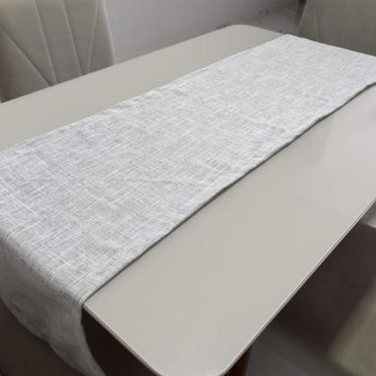 Imagem de TRILHO DE MESA DE LINHO DECORAÇÃO E LUXO BAINHO LARGA 40X170 Cor:Bege