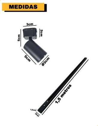 Imagem de Trilho Eletrificado 1,5m + 5 Spots 7w Led Minimalista Bivolt