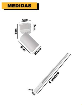 Imagem de Trilho Eletrificado 1m + 3 Spots 7w Led Minimalista Bivolt