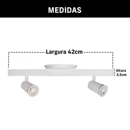 Imagem de Trilho Eletrificado 2 Spot Led GU10 MR16 Canopla Tampa Cega