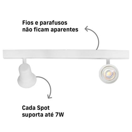 Imagem de Trilho Eletrificado 2 Spots GU10 Dicroica com Conector + 2 Lâmpadas