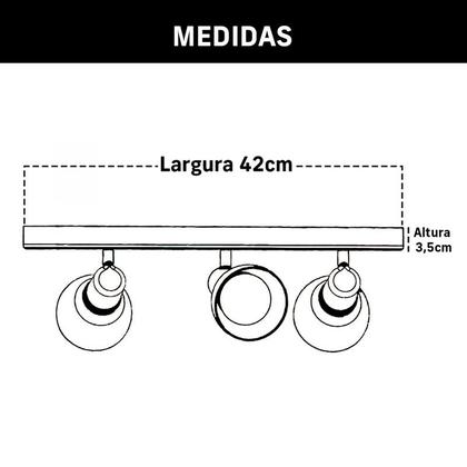 Imagem de Trilho Eletrificado 2m10cm 15 Spots E27 LED Comum c/ Conector/Emenda