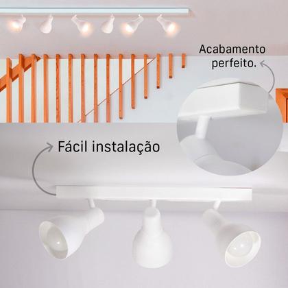 Imagem de Trilho Eletrificado 2m10cm 15 Spots E27 LED Comum c/ Conector/Emenda