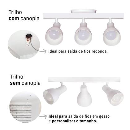 Imagem de Trilho Eletrificado 2m10cm 15 Spots E27 LED Comum c/ Conector/Emenda