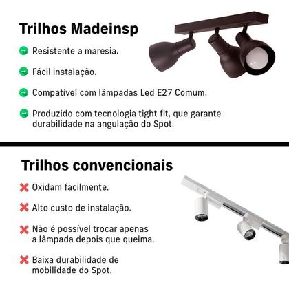 Imagem de Trilho Eletrificado 2m52cm 18 Spots E27 LED Comum c/ Conector/Emenda