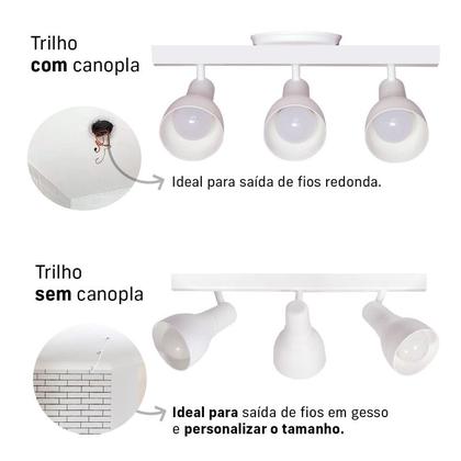 Imagem de Trilho Eletrificado 2m52cm 18 Spots E27 LED Comum c/ Conector/Emenda