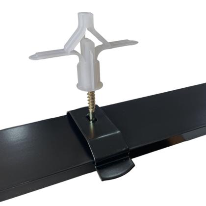 Imagem de Trilho Suíço Max Duplo Preto 1,00m Teto Cortineiro De Gesso