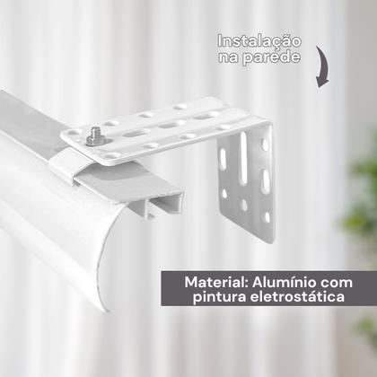 Imagem de Trilho Suiço Max Simples Com Bandô Cortina Wave Parede Deslizante Rodízio Kit 1,0. 1,10 . 1,20 . 1,50. 2,0m