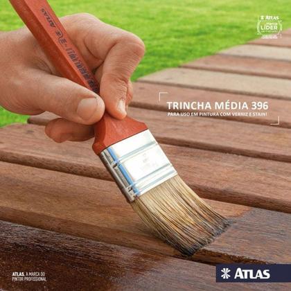 Imagem de Trincha Pincel Atlas Para Pintura Madeira Ferro Kit 5 Peças