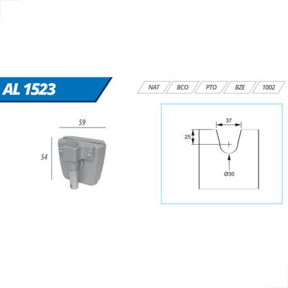 Imagem de Trinco 1523 Com Mola Para Janela Basculante Central Bronze