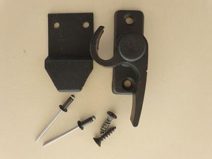 Imagem de Trinco Fecho 1051 Japones Meia Lua Janela Aluminio Preto 1pç