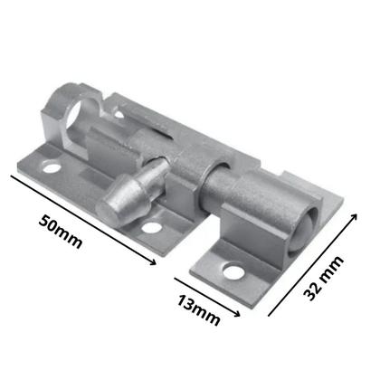 Imagem de Trinco fecho ferrolho 2 pol 50mm porta portao aluminio fosco