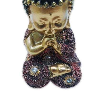 Imagem de Trio Baby Buda da Sabedoria Buda Brilhante Vermelho 12 cm