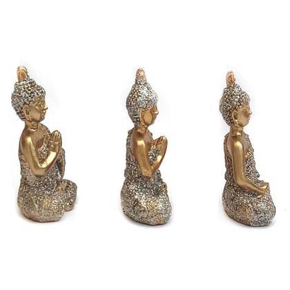 Imagem de Trio buda decorativo Enfeite Resina  Meditando kit com 3 modelo a escolher Budismo Sabedoria Monge Hindu  Sábio Bebê B98
