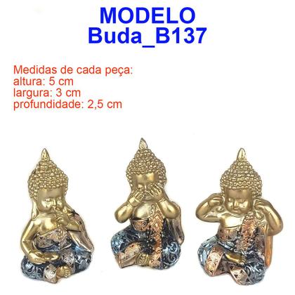 Imagem de Trio buda decorativo Enfeite Resina  Meditando kit com 3 modelo a escolher Budismo Sabedoria Monge Hindu  Sábio Bebê Ceg