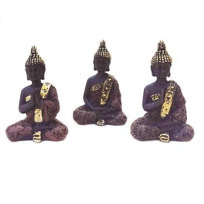 Imagem de Trio buda decorativo Enfeite Resina  Meditando kit com 3 modelo a escolher Budismo Sabedoria Monge Hindu  Sábio Bebê Ceg