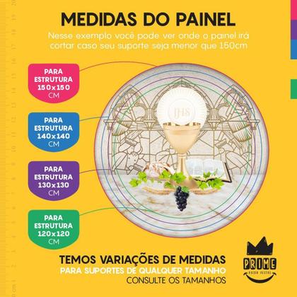 Imagem de Trio Capa Cilindro + Painel Redondo 3D Primeira Eucaristia