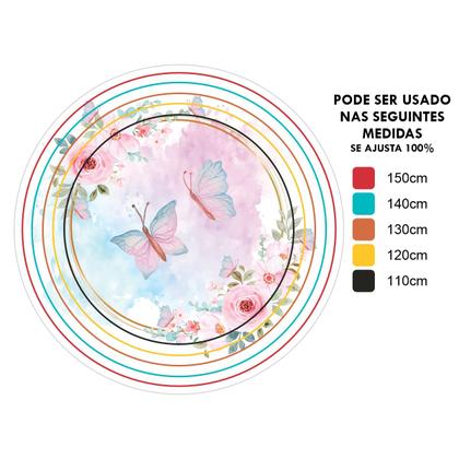 Imagem de Trio Capa Cilindro + Painel Redondo Borboleta Rosa
