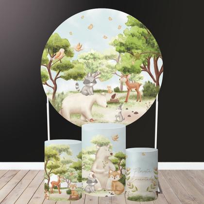 Imagem de Trio Capa Cilindro + Painel Redondo Bosque Encantado