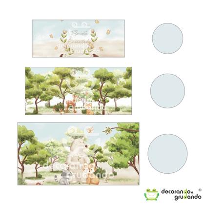 Imagem de Trio Capa Cilindro + Painel Redondo Bosque Encantado