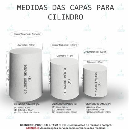 Imagem de Trio Capa Cilindro + Painel Redondo Escola Em Tecido 1,50M