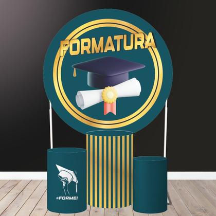 Imagem de Trio Capa Cilindro + Painel Redondo Formatura Mod1