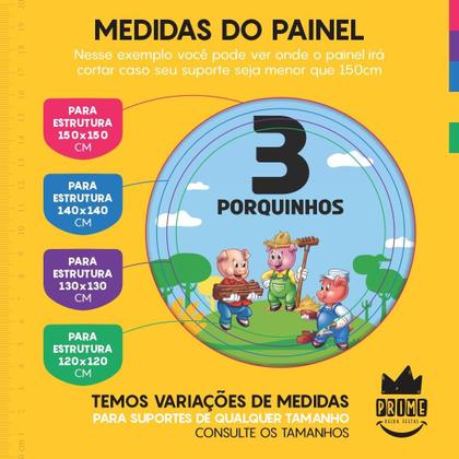 Imagem de Trio Capa Cilindro + Painel Redondo Tres Porquinhos 1,50M