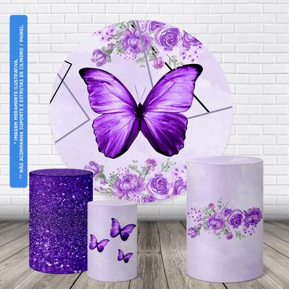 Imagem de Trio Capas Cilindro + Painel 1,50m Borboletas Borboleta