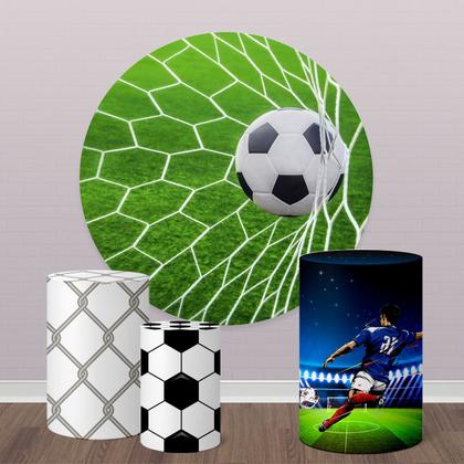 Imagem de Trio Capas Cilindro + Painel 1,50m Futebol