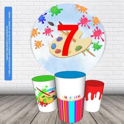 Imagem de Trio Capas Cilindro + Painel 1,50m Pintando O 7