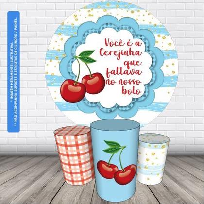 Imagem de Trio Capas Cilindro + Painel Redondo 1,50m Cerejinha