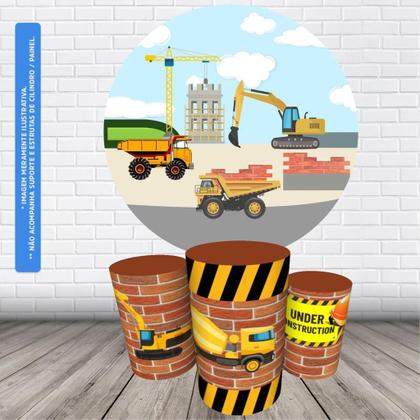 Imagem de Trio Capas Cilindro + Painel Redondo 1,50m Construção