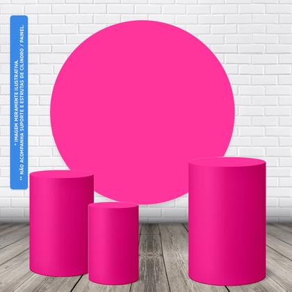 Imagem de Trio Capas Cilindro + Painel Redondo 1,50m Cores Lisas