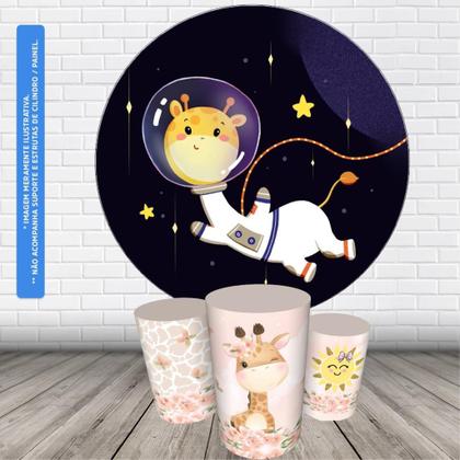 Imagem de Trio Capas Cilindro + Painel Redondo 1,50m Girafinha