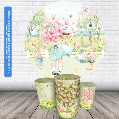 Imagem de Trio Capas Cilindro + Painel Redondo 1,50m Jardim