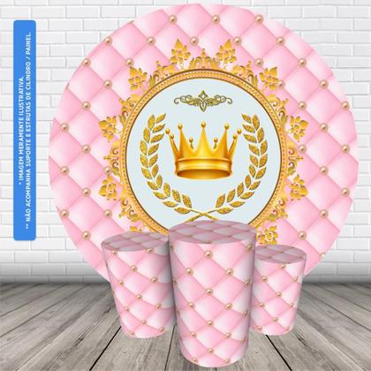 Imagem de Trio Capas Cilindro + Painel Redondo 1,50m Realeza Menina