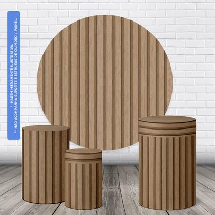 Imagem de Trio Capas Cilindro + Painel Redondo 1,50m Ripado