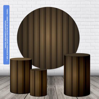 Imagem de Trio Capas Cilindro + Painel Redondo 1,50m Ripado