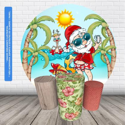 Imagem de Trio Capas Cilindro + Painel Redondo Festa 1,50m Natal