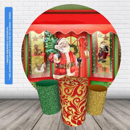 Imagem de Trio Capas Cilindro + Painel Redondo Festa 1,50m Natal