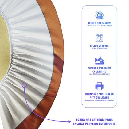 Imagem de Trio Capas Cilindro + Painel Sublimado 1,50m Flores