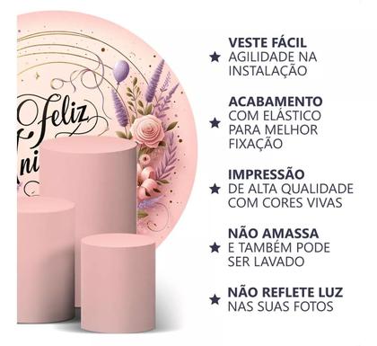 Imagem de Trio Capas Cilindro Subilmado Feliz Aniversario 