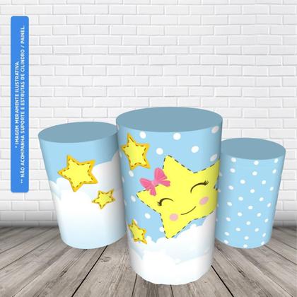 Imagem de Trio Capas De Cilindro C/ Elástico Brilha Brilha Estrelinha