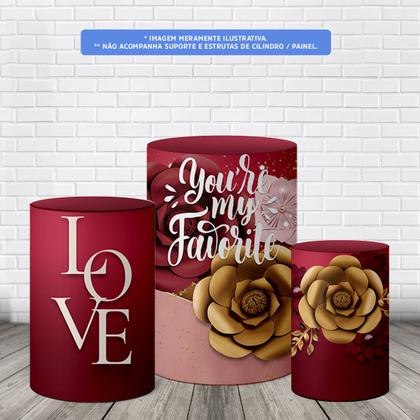 Imagem de Trio Capas De Cilindro C/ Elástico Dia Dos Namorados