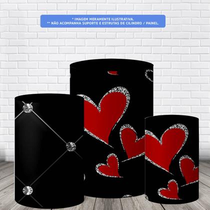 Imagem de Trio Capas De Cilindro C/ Elástico Dia Dos Namorados