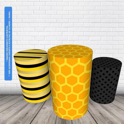 Imagem de Trio Capas De Cilindro Veste Fácil C/ Elástico Abelhinhas